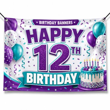 12th Birthday Banners