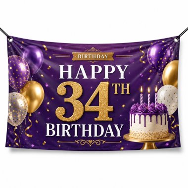 34th Birthday Banners