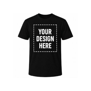 Custom Black T-Shirts – Personalized Logo, Text or Photo Print, 200 GSM Cotton Unisex Tee for Men & Women