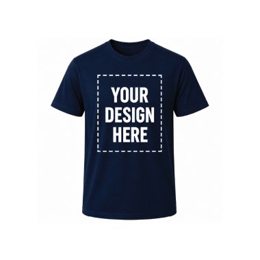 Custom Navy Blue T-Shirts – Personalized Logo, Text or Photo Print, 200 GSM Cotton Unisex Tee for Men & Women