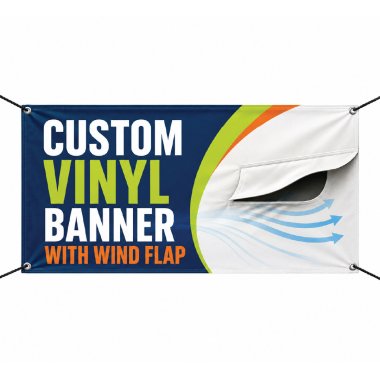 Custom Vinyl Banner with Wind Flap