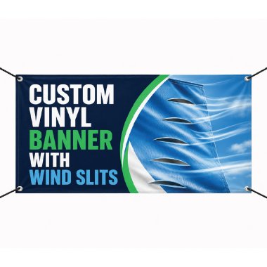 Custom Vinyl Banner with Wind Slits