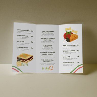 Folded Dine In Menus
