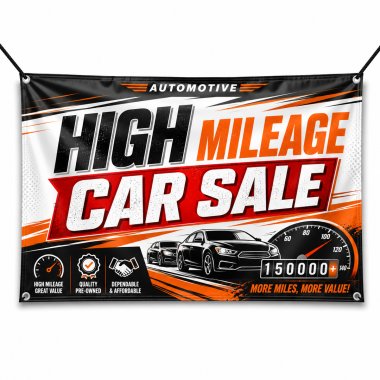 High Mileage Car Sale Banners