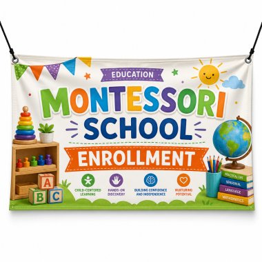 Montessori School Enrollment Banners