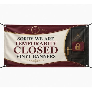 Sorry We are Temporarily Closed Vinyl Banners