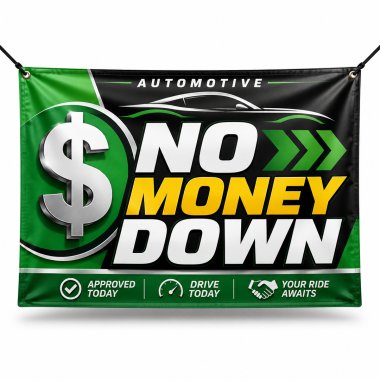 No Money Down Car Banners