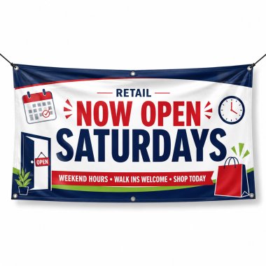 Now Open Saturdays Banners