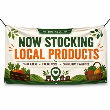 Now Stocking Local Products Banners