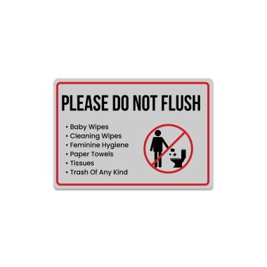 Please Do Not Flush Baby Wipes Decal (Non Reflective)