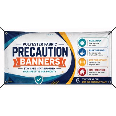 Polyester Fabric Precaution Banners