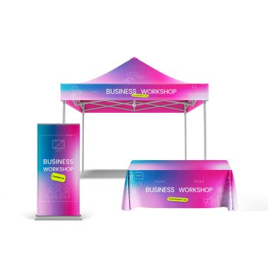 Portable Canopy Tent with Rollup Stand & Table Cover