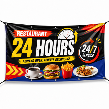Restaurant 24 Hours Banners