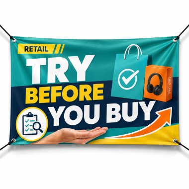 Retail Try Before You Buy Banners