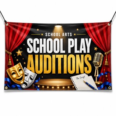School Play Auditions Banners