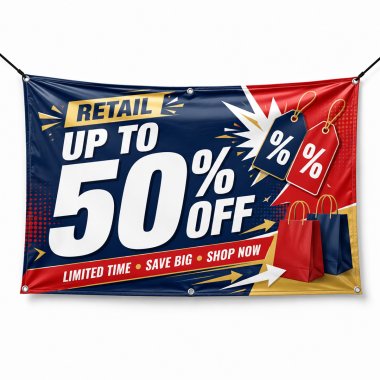 Up To 50 Percent Off Banners