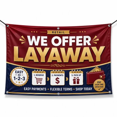 We Offer Layaway Banners