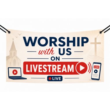 Worship with Us on Livestream Vinyl Banners