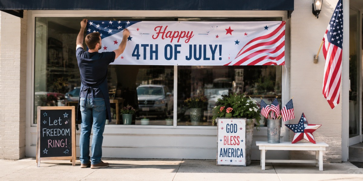 4th of July Custom Banners and Flags