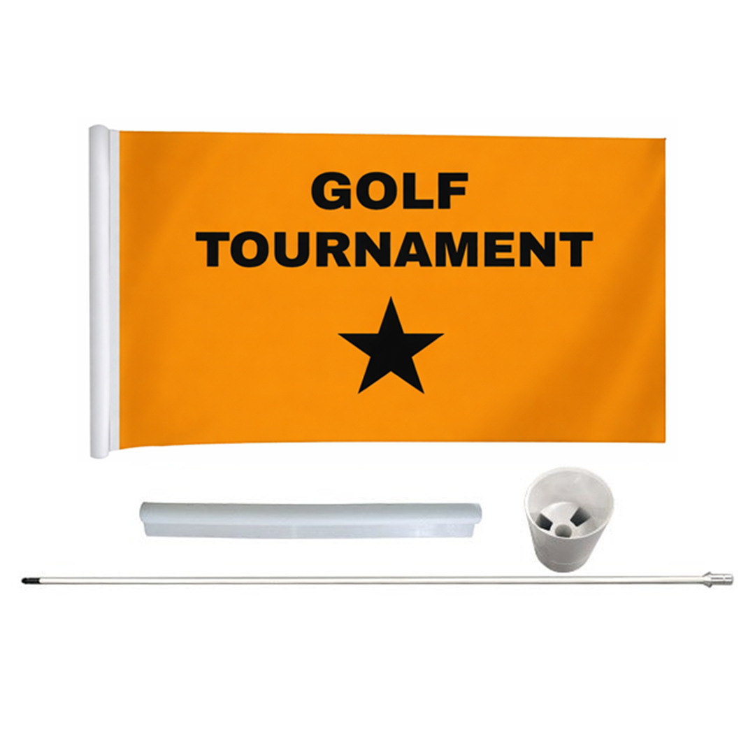 Flag with Plastic Tube + Fibre Pole + Cup