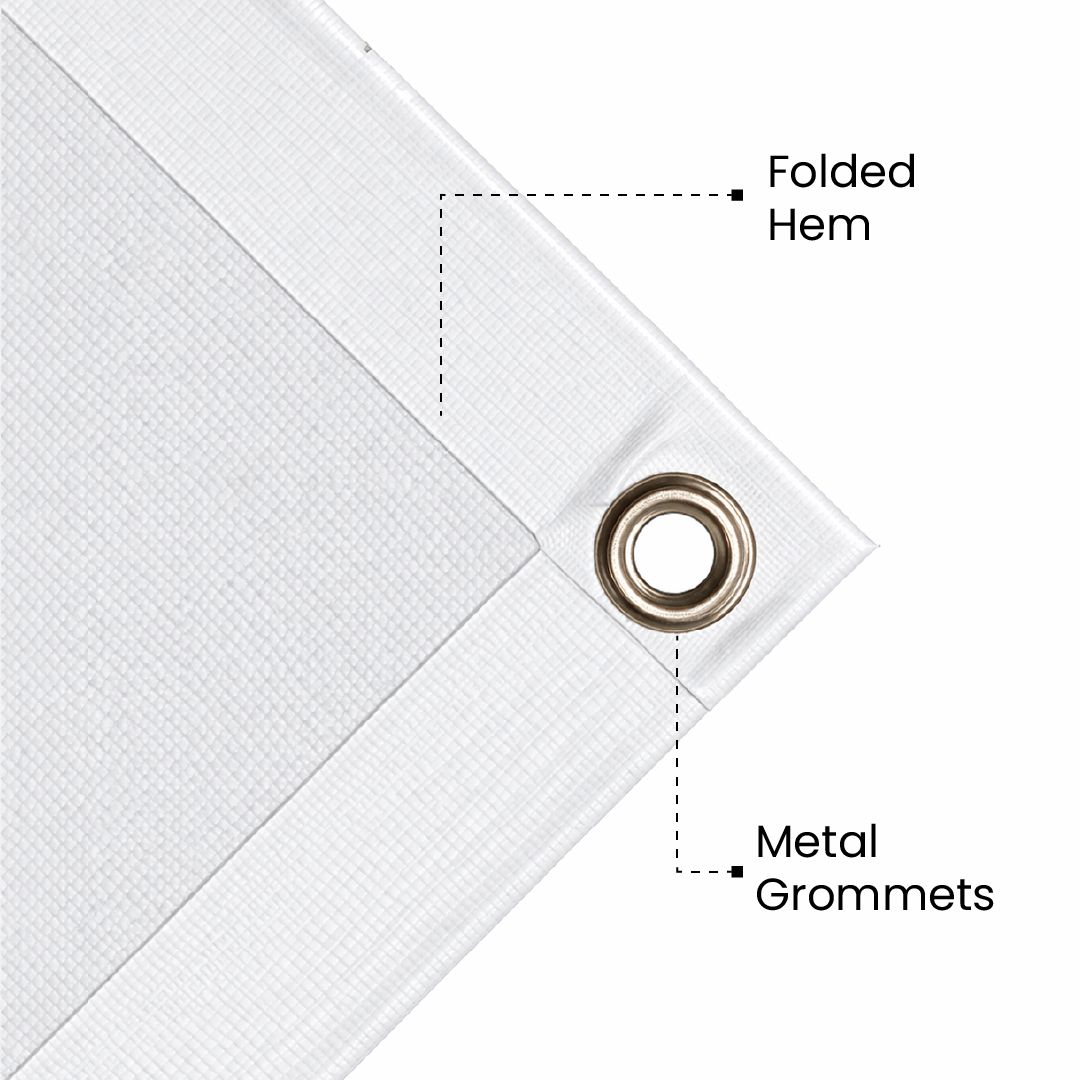 Folded Hem with Metal Grommets